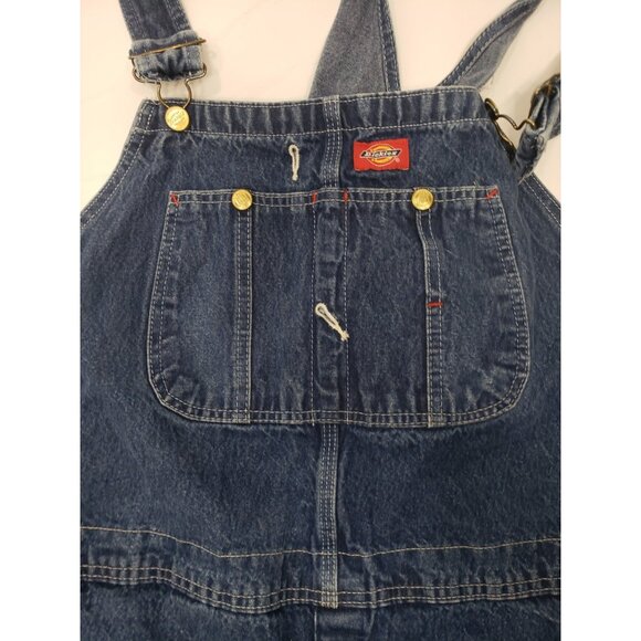 Dickies Denim Overalls Mens 46x34 Blue Jean Carpenter Workwear Pre Owned - Picture 7 of 13